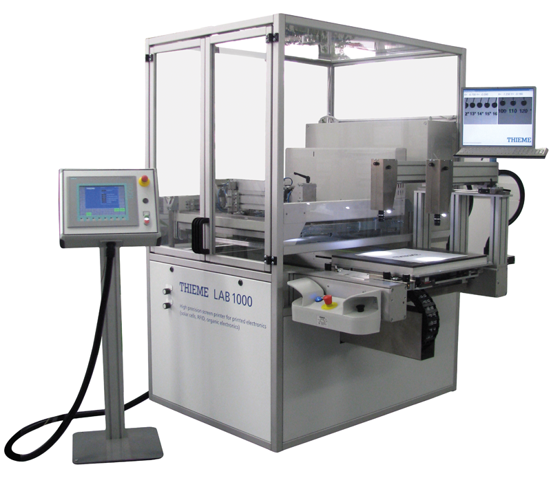 High precision screen printer with automatic screen alignment and automatic substrate alignment with CCD cameras